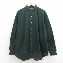 ラルフローレン 90s 長袖シャツ ワンポイントロゴ グリーン メンズXL相当 | 古着