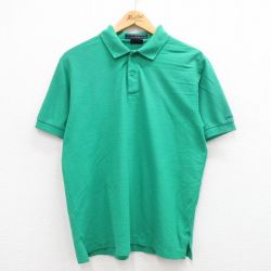 【50%OFF】XL★古着 リーバイス Levis 半袖 ブラント ポロ シャツ メンズ 90年代 90s 鹿の子 緑 グリーン 24mar02 中古 トップス