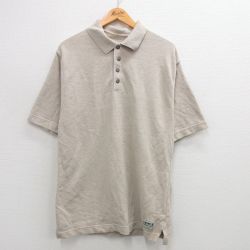 L★古着 リーバイス Levis 半袖 ブランド ポロ シャツ メンズ 鹿の子 ベージュ カーキ 24jun29 中古 トップス