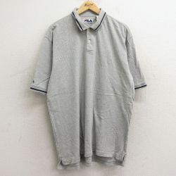 XL★古着 フィラ FILA 半袖 ブランド ポロ シャツ メンズ 大きいサイズ コットン グレー 24jul05 中古 トップス