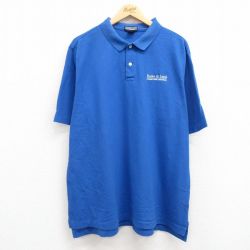 ランズエンド 90s 半袖ポロシャツ Burke & Lamb ブルー XL | 古着