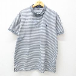 XL★古着 ラルフローレン Ralph Lauren 半袖 ブランド ポロ シャツ メンズ ワンポイントロゴ 大きいサイズ 紺他 ネイビー ボーダー 25apr16 中古 トップス