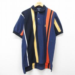 L★古着 ノーティカ NAUTICA 半袖 ブランド ポロ シャツ メンズ 90年代 90s ワンポイントロゴ コットン 紺他 ネイビー 25apr26 中古 トップス