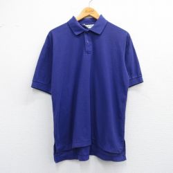 【50%OFF】L★古着 リーバイス Levis 半袖 ブランド ポロ シャツ メンズ 90年代 90s 鹿の子 紫 パープル 25may16 中古 トップス