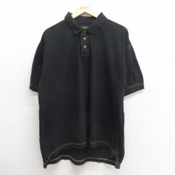 【50%OFF】XL★古着 ティンバーランド 半袖 ブランド ポロ シャツ メンズ 00年代 00s ワンポイントロゴ 鹿の子 コットン 黒 ブラック 25may27 中古 トップス