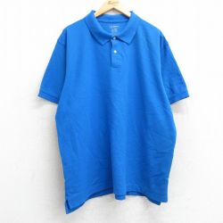 【50%OFF】XL★古着 エルエルビーン LLBEAN 半袖 ブランド ポロ シャツ メンズ 大きいサイズ コットン 鹿の子 水色 25may28 中古 トップス