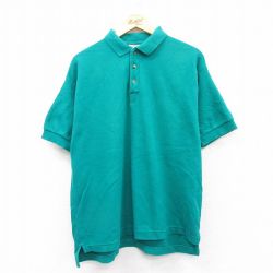 XL★古着 ドッカーズ 半袖 ブランド ポロ シャツ メンズ 90年代 90s 青緑 25jun02 中古 トップス