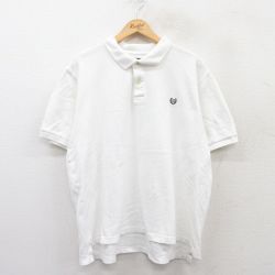 【50%OFF】XL★古着 チャップス 半袖 ブランド ポロ シャツ メンズ ワンポイントロゴ 鹿の子 大きいサイズ コットン 白 ホワイト 25jun02 中古 トップス