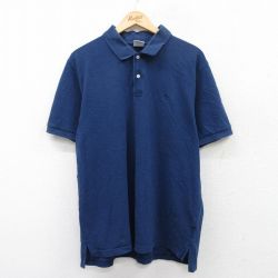 XL★古着 ブルックスブラザーズ BROOKS BROTHERS 半袖 ブランド ポロ シャツ メンズ ワンポイントロゴ 鹿の子 大きいサイズ コットン 紺 ネイビー 25jun05 中古 トップス