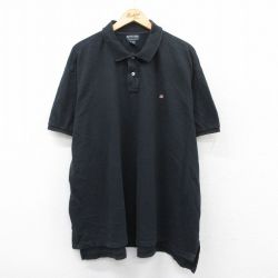 XL★古着 ラルフローレン Ralph Lauren ポロジーンズ 半袖 ブランド ポロ シャツ メンズ 90年代 90s ワンポイントロゴ 鹿の子 大きいサイズ コットン 黒 ブラック 25jun05 中古 トップス