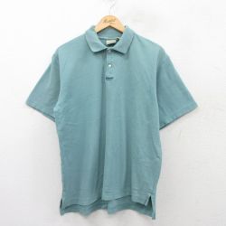 【50%OFF】XL★古着 エルエルビーン LLBEAN 半袖 ブランド ポロ シャツ メンズ 90年代 90s 鹿の子 大きいサイズ コットン 緑系 グリーン 25jun05 中古 トップス