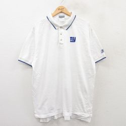 XL★古着 リーボック REEBOK 半袖 ブランド ポロ シャツ メンズ 00年代 00s NFL ニューヨークジャイアンツ 大きいサイズ コットン 白他 ホワイト アメフト スーパーボウル 25jun17 中古 トップス