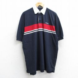 【20%OFF】XL★古着 ノーティカ NAUTICA 半袖 ブランド ポロ シャツ メンズ ワンポイントロゴ コンペティション 大きいサイズ コットン 紺他 ネイビー 25jun18 中古 トップス
