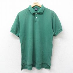【50%OFF】L★古着 ギャップ GAP 半袖 ブランド ポロ シャツ メンズ 90年代 90s 鹿の子 コットン 緑 グリーン 25jun19 中古 トップス