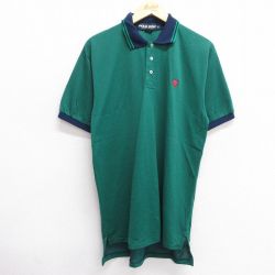 M★古着 ラルフローレン Ralph Lauren ポロゴルフ 半袖 ブランド ポロ シャツ メンズ 90年代 90s ワンポイントロゴ 緑 グリーン 25jun20 中古 トップス