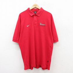 XL★古着 ナイキ NIKE 半袖 ブランド ポロ シャツ メンズ 00年代 00s ワンポイントロゴ SJOHNS 赤 レッド 25jun28 中古 トップス