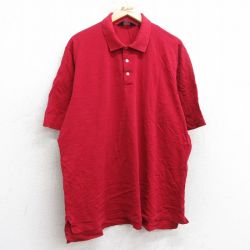 XL★古着 ラルフローレン Ralph Lauren ポロゴルフ 半袖 ブランド ポロ シャツ メンズ 90年代 90s 鹿の子 大きいサイズ コットン 赤 レッド 25jul08 中古 トップス