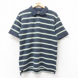 【50%OFF】エルエルビーン 半袖ポロシャツ ネイビーボーダー M | 古着