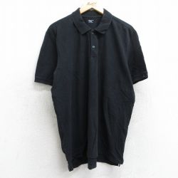 【50%OFF】XL★古着 ギャップ GAP 半袖 ブランド ポロ シャツ メンズ 鹿の子 大きいサイズ コットン 黒 ブラック 25jul18 中古 トップス