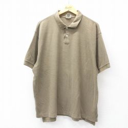 XL★古着 エルエルビーン LLBEAN 半袖 ブランド ポロ シャツ メンズ 00年代 00s 鹿の子 大きいサイズ コットン ベージュ カーキ 25jul29 中古 トップス