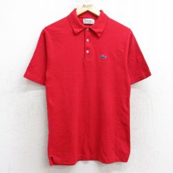 【20%OFF】S★古着 ラコステ LACOSTE IZOD 半袖 ブランド ポロ シャツ メンズ 80年代 80s ワンポイントロゴ USA製 赤 レッド 25jul30 中古 トップス