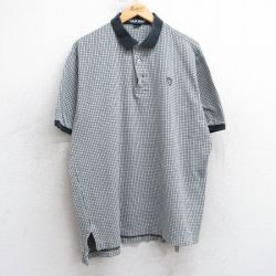【20%OFF】XL★古着 ラルフローレン Ralph Lauren ポロゴルフ 半袖 ブランド ポロ シャツ メンズ 90年代 90s ワンポイントロゴ 大きいサイズ コットン カナダ製 グレー他 チェック 25aug05 中古 トップス