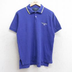 【50%OFF】L★古着 ラルフローレン Ralph Lauren ポロスポーツ 半袖 ブランド ポロ シャツ メンズ ワンポイントロゴ コットン 紫 パープル 25aug05 中古 トップス