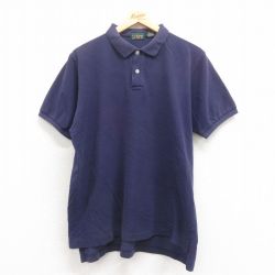 XL★古着 ジェイクルー J.CREW 半袖 ブランド ポロ シャツ メンズ 90年代 90s 鹿の子 コットン 紫 パープル 25aug09 中古 トップス