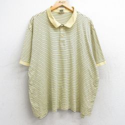 XL★古着 エルエルビーン LLBEAN 半袖 ブランド ポロ シャツ メンズ 00年代 00s 大きいサイズ コットン 黄他 イエロー ボーダー 【spe】 25aug25 中古 トップス