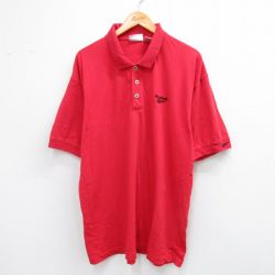 【20%OFF】XL★古着 リーボック REEBOK 半袖 ブランド ポロ シャツ メンズ 90年代 90s ワンポイントロゴ 大きいサイズ コットン 赤 レッド 25aug25 中古 トップス