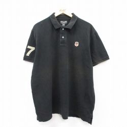 【20%OFF】XL★古着 ラルフローレン Ralph Lauren ポロジーンズ 半袖 ブランド ポロ シャツ メンズ ワンポイントロゴ 鹿の子 大きいサイズ コットン 黒 ブラック 25aug25 中古 トップス