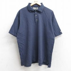 【20%OFF】XL★古着 ドッカーズ 半袖 ブランド ポロ シャツ メンズ 大きいサイズ コットン 紺 ネイビー 25aug26 中古 トップス