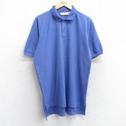 XL★古着 リーバイス Levis 半袖 ブランド ポロ シャツ メンズ 90年代 90s 鹿の子 薄紺 ネイビー 25sep03 中古 トップス