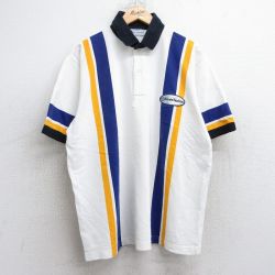 XL★古着 セルジオタッキーニ 半袖 ブランド ポロ シャツ メンズ ワンポイントロゴ 鹿の子 大きいサイズ コットン 白他 ホワイト 25sep03 中古 トップス
