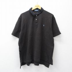 ラルフローレン 90s 半袖ポロシャツ ワンポイントロゴ ブラック XL | 古着