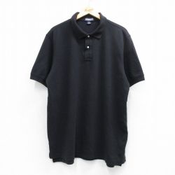 XL★古着 ランズエンド 半袖 ブランド ポロ シャツ メンズ 00年代 00s コットン 黒 26apr13