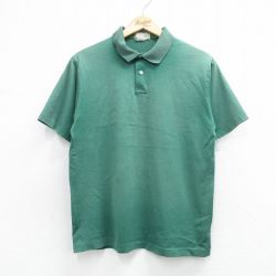 L★古着 エルエルビーン 半袖 ブランド ポロ シャツ メンズ 80年代 80s フェード コットン USA製 緑 26apr13