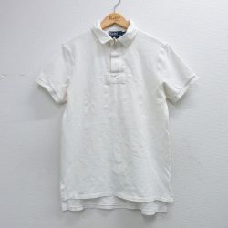 ラルフローレン 90s 半袖ラガーシャツ ビッグロゴ ホワイト L | 古着
