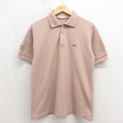 ラコステ 80s 半袖ポロシャツ ワンポイントロゴ ベージュ L | 古着