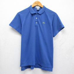 ラコステ 90s 半袖ポロシャツ ワンポイントロゴ ブルー L | 古着