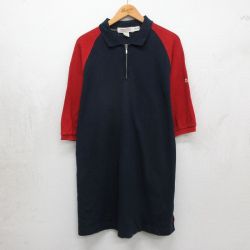 ノーティカ 半袖ハーフジップポロシャツ コンペティション ネイビー XL | 古着
