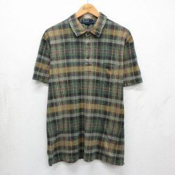 ラルフローレン 90s 半袖ポロシャツ チェック グリーン XL | 古着