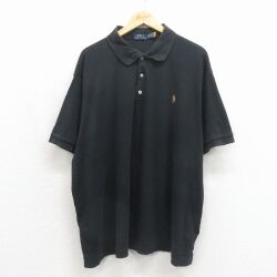 ラルフローレン 半袖ポロシャツ ワンポイントロゴ ブラック XL | 古着