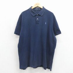 ラルフローレン 半袖ポロシャツ ワンポイントロゴ ネイビー XL | 古着
