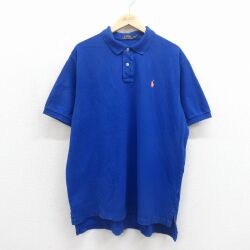 ラルフローレン 半袖ポロシャツ ワンポイントロゴ ブルー XL | 古着