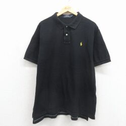 ラルフローレン 半袖ポロシャツ ワンポイントロゴ ブラック XL | 古着