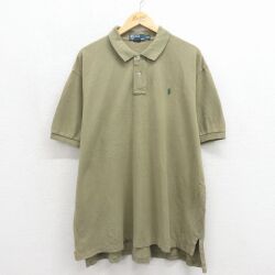 ラルフローレン 90s 半袖ポロシャツ ワンポイントロゴ カーキ XL | 古着