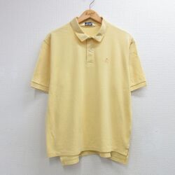 XL★古着 ブルックスブラザーズ 半袖 ブランド ポロ シャツ メンズ 90年代 90s ワンポイントロゴ 鹿の子 コットン USA製 イエロー【spe】 26jun10
