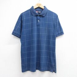 ラルフローレン 90s 半袖ポロシャツ ブルーチェック メンズL相当 | 古着