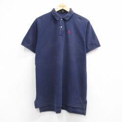 ラルフローレン 90s 半袖ポロシャツ ワンポイントロゴ ネイビー メンズL相当 | 古着